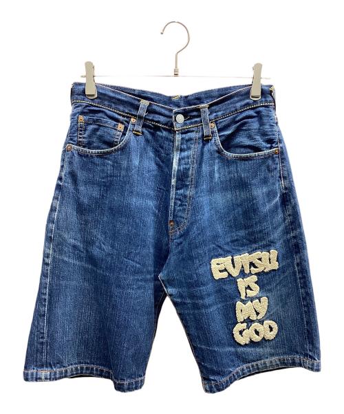 EVISU（エヴィス）EVISU (エヴィス) ショートデニムパンツ ブルー サイズ:81㎝（W32）の古着・服飾アイテム