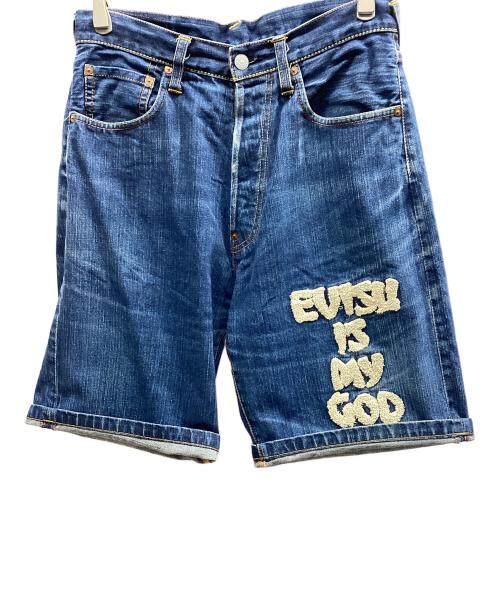 EVISU（エヴィス）EVISU (エヴィス) ショートデニムパンツ ブルー サイズ:81㎝（W32）の古着・服飾アイテム