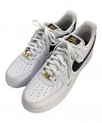 NIKEナイキ）の古着「Women's Air Force 1 Low 07 Essential "White/Black/Gold Mini Swoosh" ウィメンズ エアフォース1 ロー 07 エッセンシャル "ホワイト/ブラック/ゴールドミニスウッシュ"」｜ホワイト