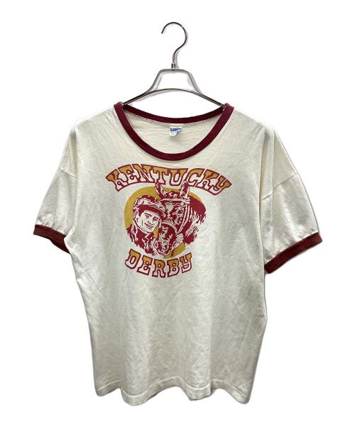 Champion（チャンピオン）Champion (チャンピオン) リンガーTシャツ ボルドー×ホワイト サイズ:XLの古着・服飾アイテム