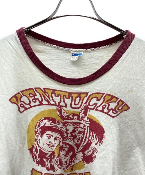 Champion（チャンピオン）Champion (チャンピオン) リンガーTシャツ ボルドー×ホワイト サイズ:XLの古着・服飾アイテム