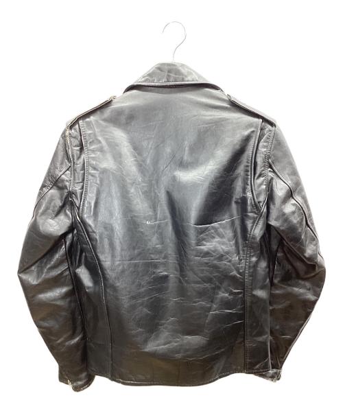 THIS GENUINE LEATHER GARMENT（ディス ジェニュイン レザー ガーメント）THIS GENUINE LEATHER GARMENT (ディス ジェニュイン レザー ガーメント) レザーライダースジャケット ブラック サイズ:38の古着・服飾アイテム