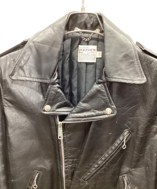 THIS GENUINE LEATHER GARMENT（ディス ジェニュイン レザー ガーメント）THIS GENUINE LEATHER GARMENT (ディス ジェニュイン レザー ガーメント) レザーライダースジャケット ブラック サイズ:38の古着・服飾アイテム
