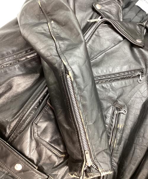 THIS GENUINE LEATHER GARMENT（ディス ジェニュイン レザー ガーメント）THIS GENUINE LEATHER GARMENT (ディス ジェニュイン レザー ガーメント) レザーライダースジャケット ブラック サイズ:38の古着・服飾アイテム