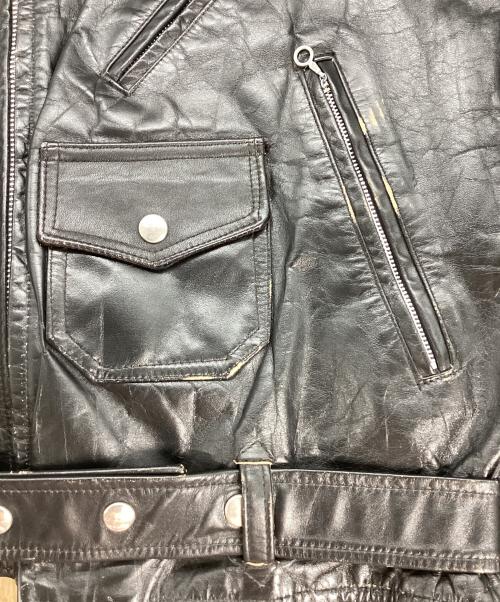 THIS GENUINE LEATHER GARMENT（ディス ジェニュイン レザー ガーメント）THIS GENUINE LEATHER GARMENT (ディス ジェニュイン レザー ガーメント) レザーライダースジャケット ブラック サイズ:38の古着・服飾アイテム