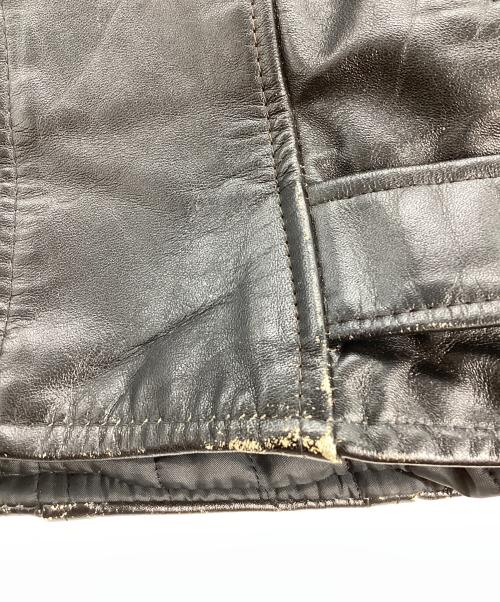 THIS GENUINE LEATHER GARMENT（ディス ジェニュイン レザー ガーメント）THIS GENUINE LEATHER GARMENT (ディス ジェニュイン レザー ガーメント) レザーライダースジャケット ブラック サイズ:38の古着・服飾アイテム