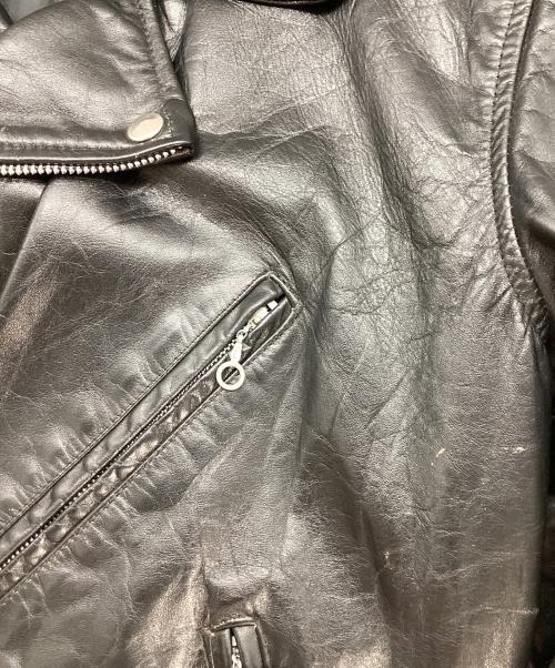 THIS GENUINE LEATHER GARMENT（ディス ジェニュイン レザー ガーメント）THIS GENUINE LEATHER GARMENT (ディス ジェニュイン レザー ガーメント) レザーライダースジャケット ブラック サイズ:38の古着・服飾アイテム
