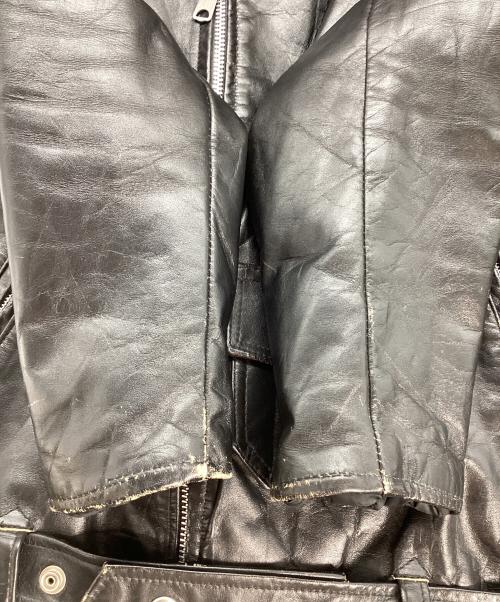 THIS GENUINE LEATHER GARMENT（ディス ジェニュイン レザー ガーメント）THIS GENUINE LEATHER GARMENT (ディス ジェニュイン レザー ガーメント) レザーライダースジャケット ブラック サイズ:38の古着・服飾アイテム