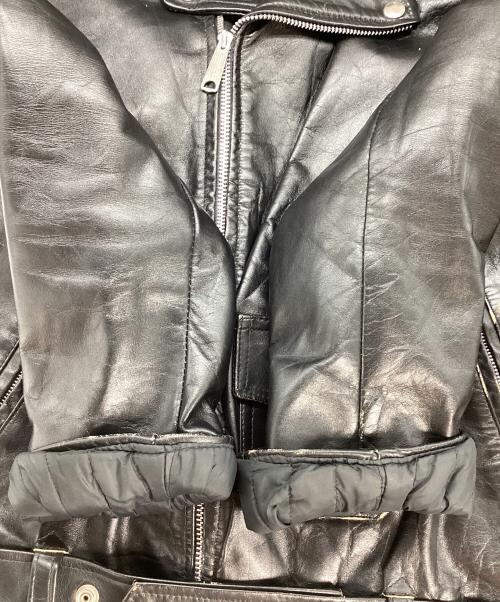 THIS GENUINE LEATHER GARMENT（ディス ジェニュイン レザー ガーメント）THIS GENUINE LEATHER GARMENT (ディス ジェニュイン レザー ガーメント) レザーライダースジャケット ブラック サイズ:38の古着・服飾アイテム