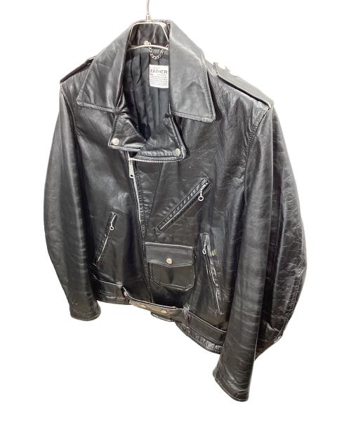 THIS GENUINE LEATHER GARMENT（ディス ジェニュイン レザー ガーメント）THIS GENUINE LEATHER GARMENT (ディス ジェニュイン レザー ガーメント) レザーライダースジャケット ブラック サイズ:38の古着・服飾アイテム