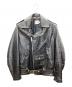 THIS GENUINE LEATHER GARMENT（ディス ジェニュイン レザー ガーメント）の古着「レザーライダースジャケット」｜ブラック