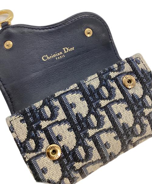 Dior（ディオール）Dior (ディオール) DIOR　Saddle　キーケース　ディオール オブリーク ベージュ×ブルーの古着・服飾アイテム