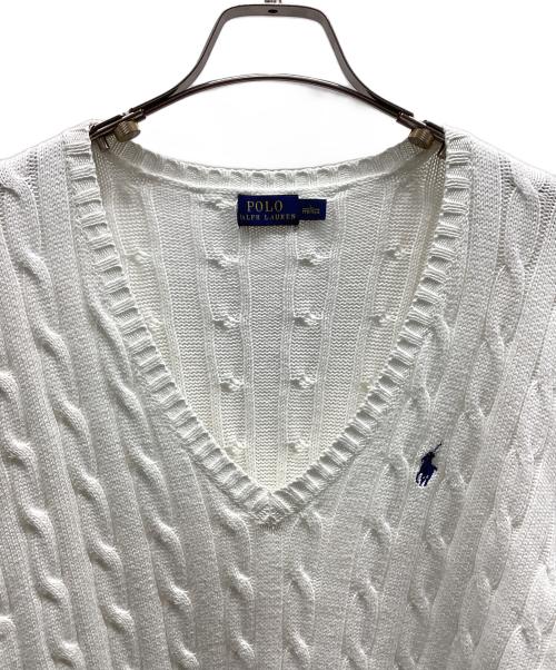 POLO RALPH LAUREN（ポロ・ラルフローレン）POLO RALPH LAUREN (ポロ・ラルフローレン) 厚手ニット ホワイト サイズ:Lの古着・服飾アイテム