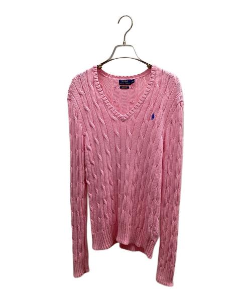 POLO RALPH LAUREN（ポロ・ラルフローレン）POLO RALPH LAUREN (ポロ・ラルフローレン) 厚手ニット ピンク サイズ:Lの古着・服飾アイテム