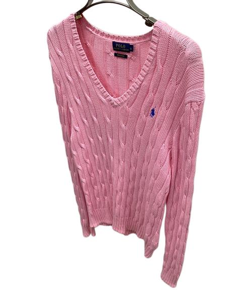 POLO RALPH LAUREN（ポロ・ラルフローレン）POLO RALPH LAUREN (ポロ・ラルフローレン) 厚手ニット ピンク サイズ:Lの古着・服飾アイテム