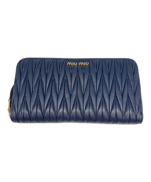 MIU MIU（ミュウミュウ）MIU MIU (ミュウミュウ) MIU MIU　マテラッセ　長財布 ネイビーの古着・服飾アイテム