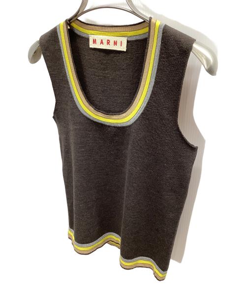 MARNI（マルニ）MARNI (マルニ) ウールニットベスト ブラウン サイズ:38の古着・服飾アイテム