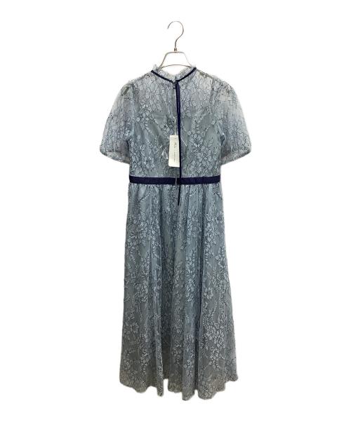 JILL STUART（ジルスチュアート）JILL STUART (ジルスチュアート) レース×グログランベルトワンピース スカイブルー サイズ:Sの古着・服飾アイテム