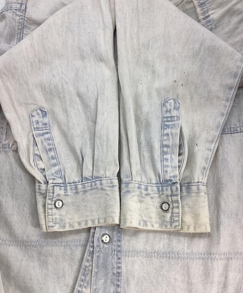 GET NAME USED CLASSIC JEANS（ゲット ネーム ユーズド クラシック ジーンズ）GET NAME USED CLASSIC JEANS (ゲット ネーム ユーズド クラシック ジーンズ) デニムシャツ ブルー×ピンク サイズ:不明の古着・服飾アイテム