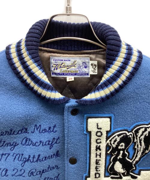 whitesville（ホワイツビル）whitesville (ホワイツビル) スタジャン ブラック×ブルー サイズ:38の古着・服飾アイテム