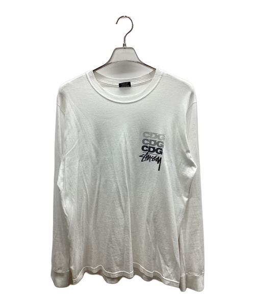 stussy（ステューシー）stussy (ステューシー) CDG (シーディージー) 長袖カットソー ホワイト サイズ:Mの古着・服飾アイテム