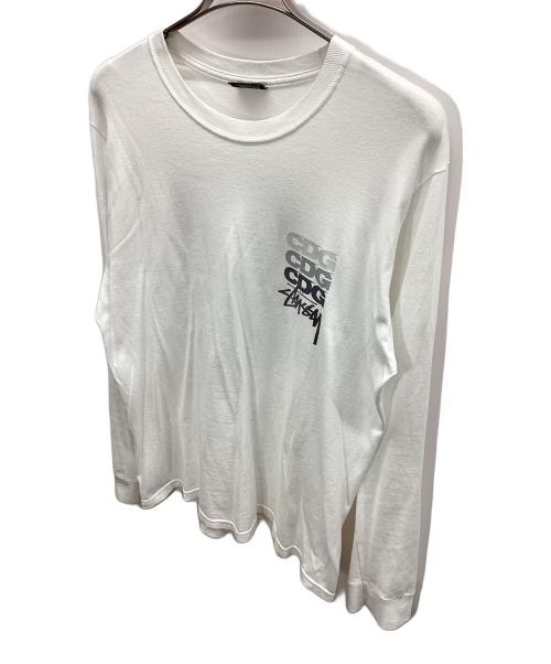 stussy（ステューシー）stussy (ステューシー) CDG (シーディージー) 長袖カットソー ホワイト サイズ:Mの古着・服飾アイテム