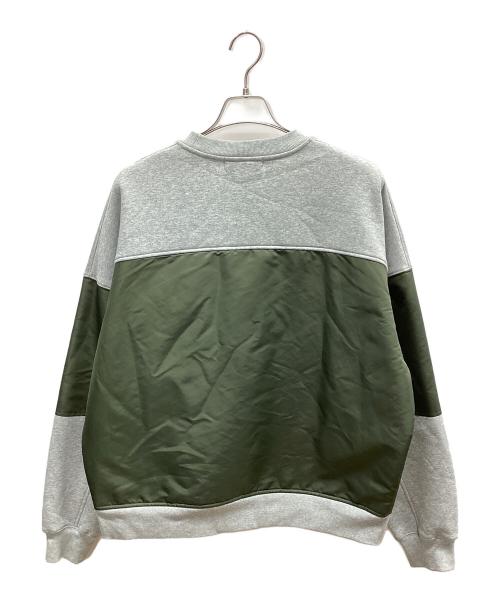 Re:room（リルーム）Re:room (リルーム) SWITCHING TWILL SWEAT TRAINER カーキ×グレー サイズ:S-Mの古着・服飾アイテム