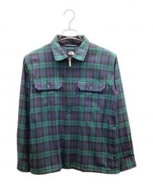 THE NORTH FACE（ザ ノース フェイス）の古着「L/S ZIP SHIRT」｜ネイビー×グリーン