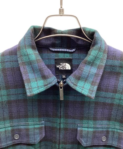 THE NORTH FACE（ザ ノース フェイス）THE NORTH FACE (ザ ノース フェイス) L/S ZIP SHIRT ネイビー×グリーン サイズ:Sの古着・服飾アイテム