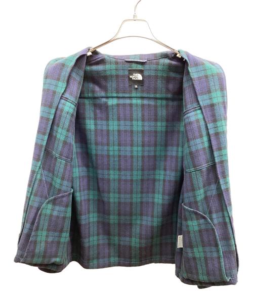 THE NORTH FACE（ザ ノース フェイス）THE NORTH FACE (ザ ノース フェイス) L/S ZIP SHIRT ネイビー×グリーン サイズ:Sの古着・服飾アイテム