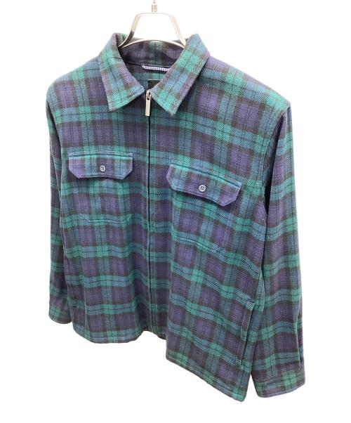 THE NORTH FACE（ザ ノース フェイス）THE NORTH FACE (ザ ノース フェイス) L/S ZIP SHIRT ネイビー×グリーン サイズ:Sの古着・服飾アイテム