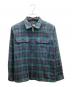 THE NORTH FACE（ザ ノース フェイス）の古着「L/S ZIP SHIRT」｜ネイビー×グリーン