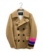DSQUARED2ディースクエアード）の古着「Double-Breasted Peacoat ダブルブレステッド ピーコート」｜ベージュ