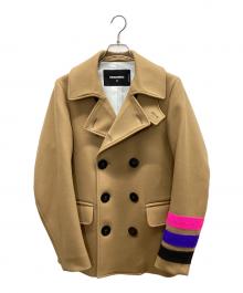 DSQUARED2（ディースクエアード）の古着「Double-Breasted Peacoat ダブルブレステッド ピーコート」｜ベージュ