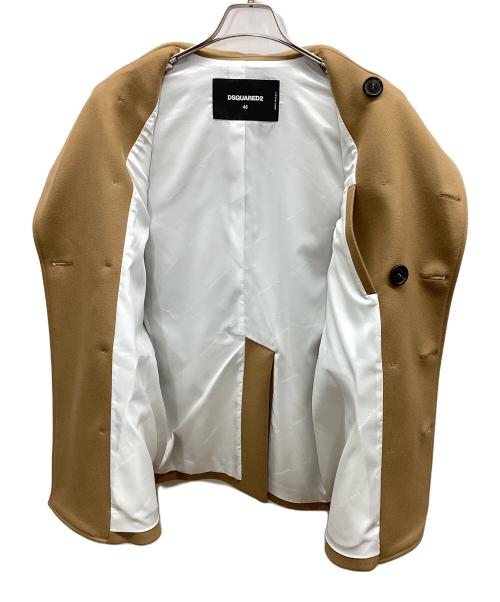 DSQUARED2（ディースクエアード）DSQUARED2 (ディースクエアード) Double-Breasted Peacoat ダブルブレステッド ピーコート ベージュ サイズ:46の古着・服飾アイテム