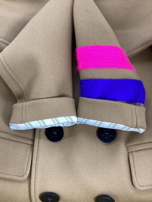 DSQUARED2（ディースクエアード）DSQUARED2 (ディースクエアード) Double-Breasted Peacoat ダブルブレステッド ピーコート ベージュ サイズ:46の古着・服飾アイテム