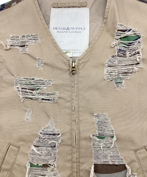 Denim & Supply Ralph Lauren（デニム＆サプライ ラルフローレン）Denim & Supply Ralph Lauren (デニム＆サプライ ラルフローレン) ミリタリーベスト ベージュ サイズ:XSの古着・服飾アイテム