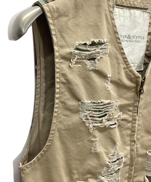 Denim & Supply Ralph Lauren（デニム＆サプライ ラルフローレン）Denim & Supply Ralph Lauren (デニム＆サプライ ラルフローレン) ミリタリーベスト ベージュ サイズ:XSの古着・服飾アイテム