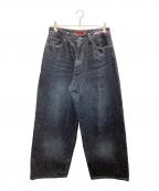 JADED RONDONジェイデッド ロンドン）の古着「INDIGO RAINBOW SCRIPT XL COLOSSUS JEAN インディゴ レインボー スクリプト XL コロッサス ジーンズ」｜インディゴ