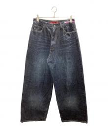 JADED RONDON（ジェイデッド ロンドン）の古着「INDIGO RAINBOW SCRIPT XL COLOSSUS JEAN インディゴ レインボー スクリプト XL コロッサス ジーンズ」｜インディゴ