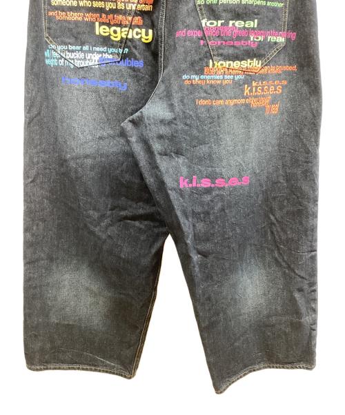 JADED RONDON（ジェイデッド ロンドン）JADED RONDON (ジェイデッド ロンドン) INDIGO RAINBOW SCRIPT XL COLOSSUS JEAN インディゴ レインボー スクリプト XL コロッサス ジーンズ インディゴ サイズ:30の古着・服飾アイテム
