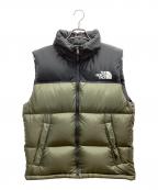THE NORTH FACEザ ノース フェイス）の古着「NUPTSE VEST ダウンジャケット」｜カーキ×ブラック