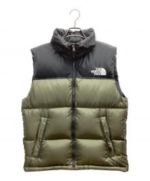 THE NORTH FACE（ザ ノース フェイス）の古着「NUPTSE VEST ダウンジャケット」｜カーキ×ブラック