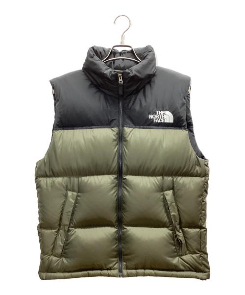 THE NORTH FACE（ザ ノース フェイス）THE NORTH FACE (ザ ノース フェイス) NUPTSE VEST ダウンジャケット カーキ×ブラック サイズ:Lの古着・服飾アイテム
