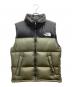 THE NORTH FACE（ザ ノース フェイス）の古着「NUPTSE VEST ダウンジャケット」｜カーキ×ブラック