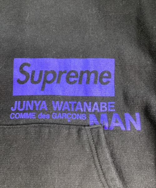 SUPREME（シュプリーム）SUPREME (シュプリーム) COMME des GARCONS JUNYA WATANABE MAN (コムデギャルソンジュンヤワタナベマン) HOODED SWEATSHIRT フーデッド スウェットシャツ ブラック サイズ:Mの古着・服飾アイテム