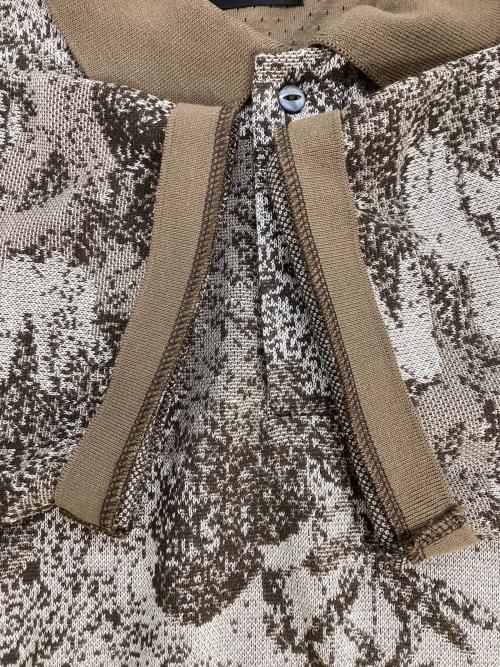 RED EAR（レッドイアー）RED EAR (レッドイアー) フローラルジャガードポロシャツ ベージュ×ブラウン サイズ:Lの古着・服飾アイテム