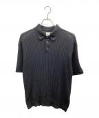 PAUL SMITHポールスミス）の古着「ニットポロシャツ」｜ブラック