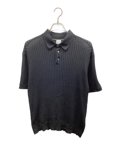PAUL SMITH（ポールスミス）PAUL SMITH (ポールスミス) ニットポロシャツ ブラック サイズ:Lの古着・服飾アイテム