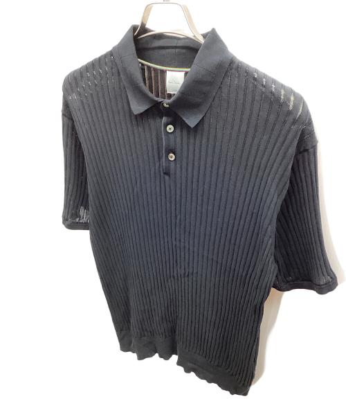 PAUL SMITH（ポールスミス）PAUL SMITH (ポールスミス) ニットポロシャツ ブラック サイズ:Lの古着・服飾アイテム